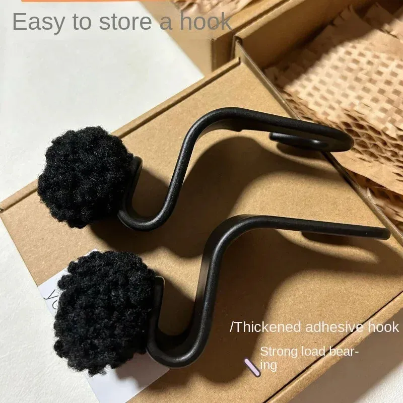 Kawaii Coal Ball Car Seat Back Hook 🌟 Cute Organizer for Food, Handbags & Clothes 🎀 Adorable Car Decor!