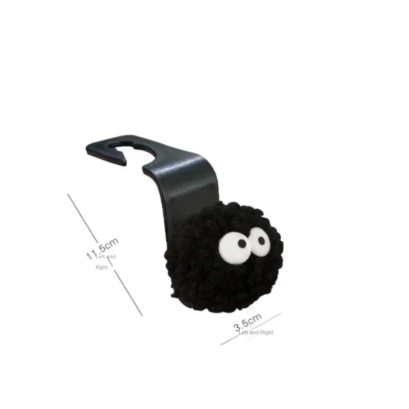 Kawaii Coal Ball Car Seat Back Hook 🌟 Cute Organizer for Food, Handbags & Clothes 🎀 Adorable Car Decor!