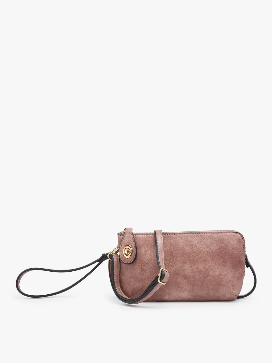 Kendall Crossbody Wristlet with  Twist Lock Closure