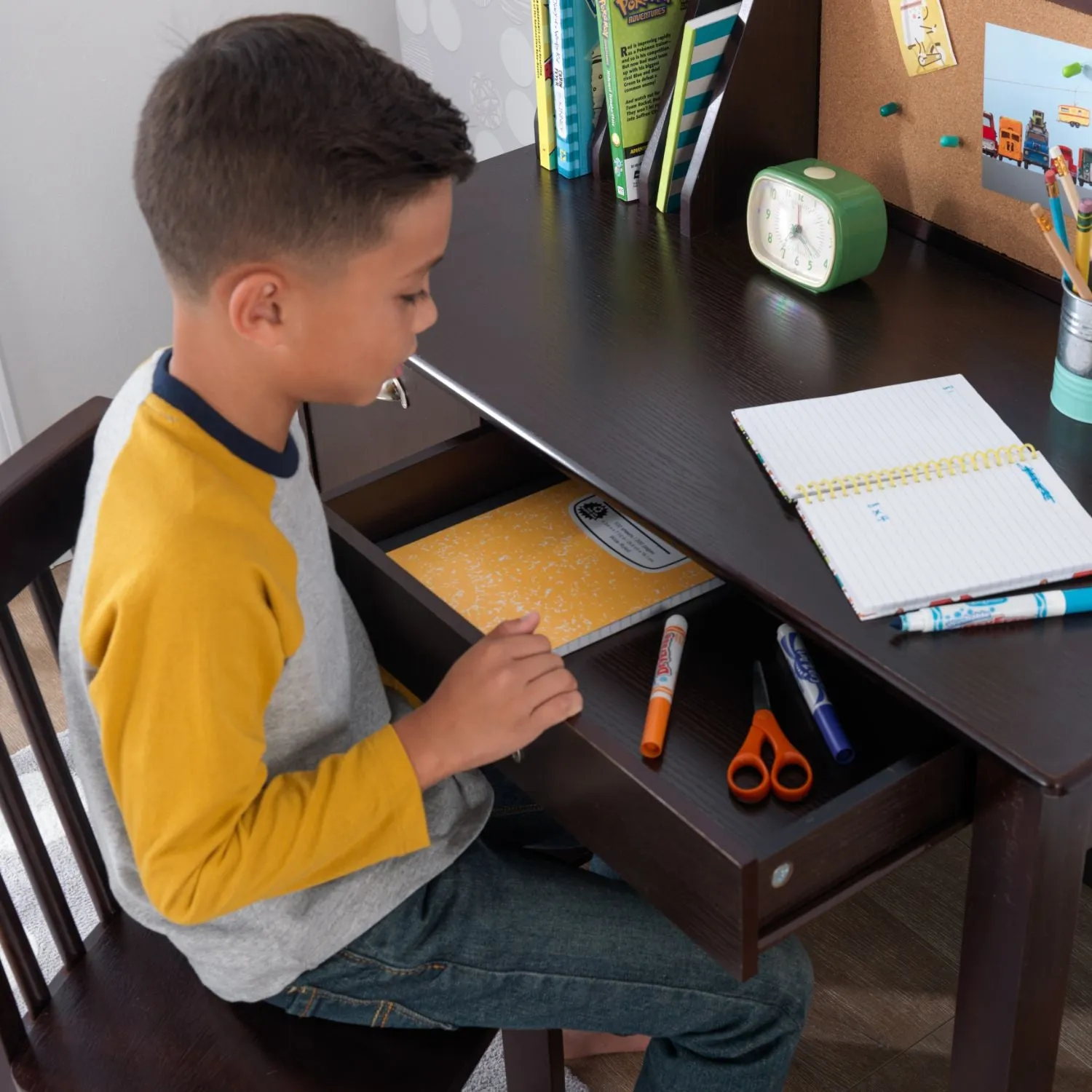 KidKraft Study Desk with Chair - Espresso