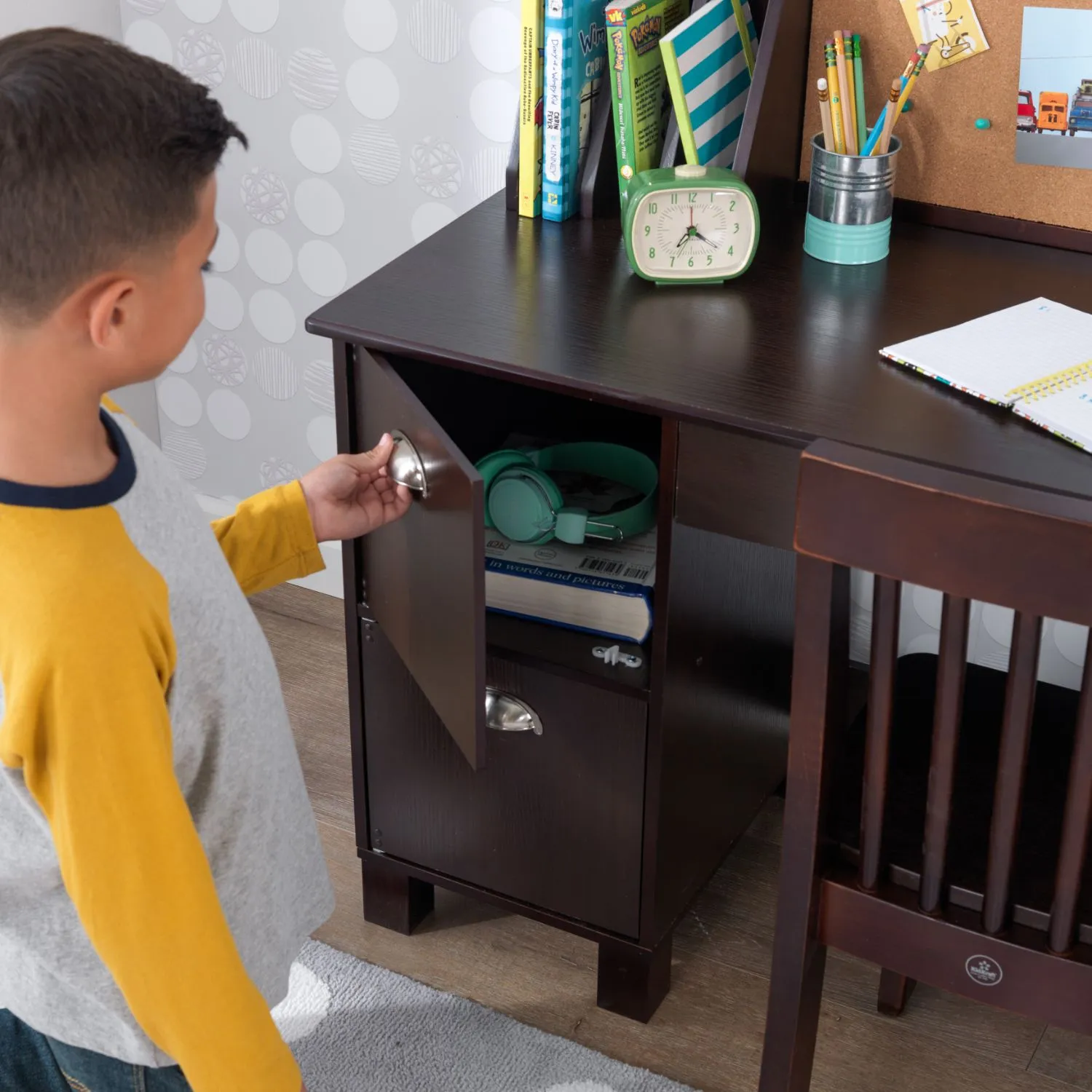 KidKraft Study Desk with Chair - Espresso