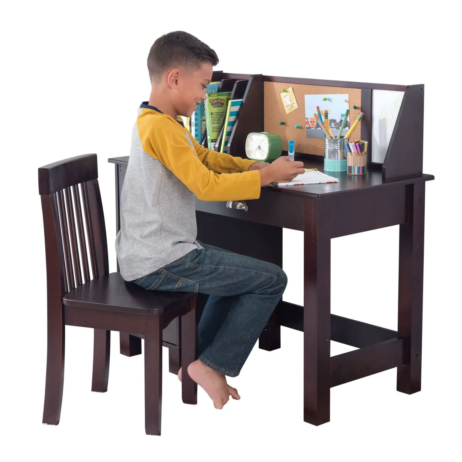 KidKraft Study Desk with Chair - Espresso