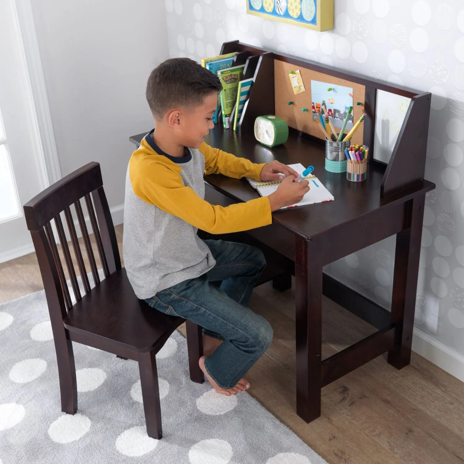 KidKraft Study Desk with Chair - Espresso