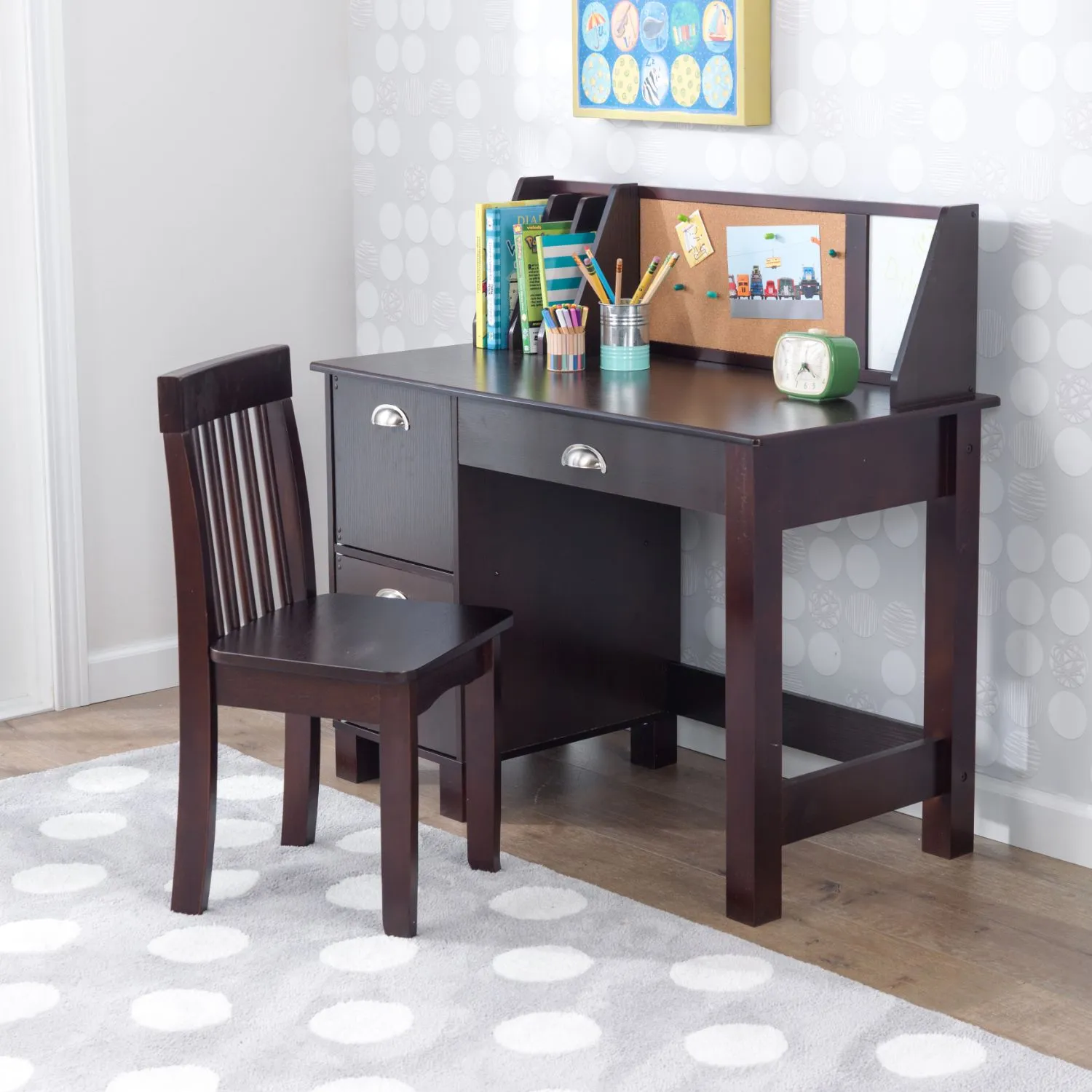 KidKraft Study Desk with Chair - Espresso