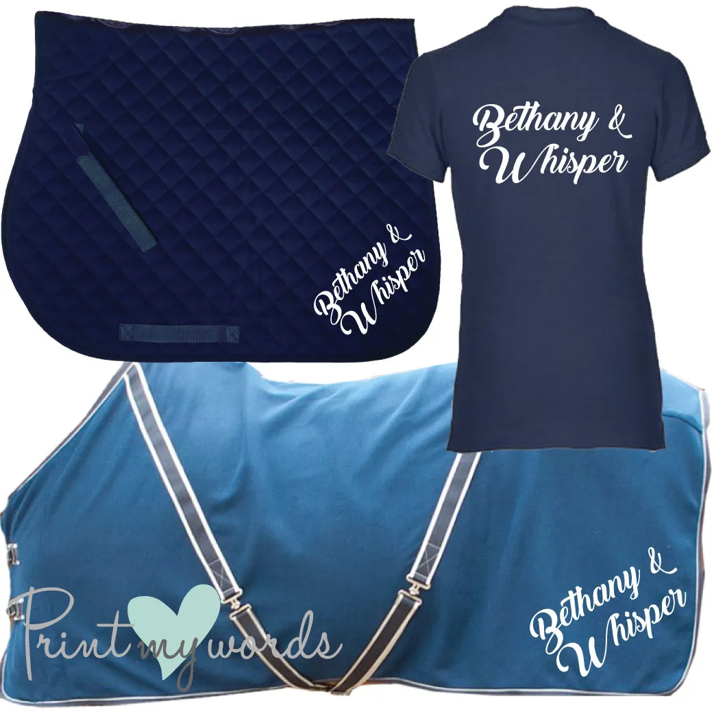 'Kitty' Children's Personalised Matching Equestrian Set - Script Design