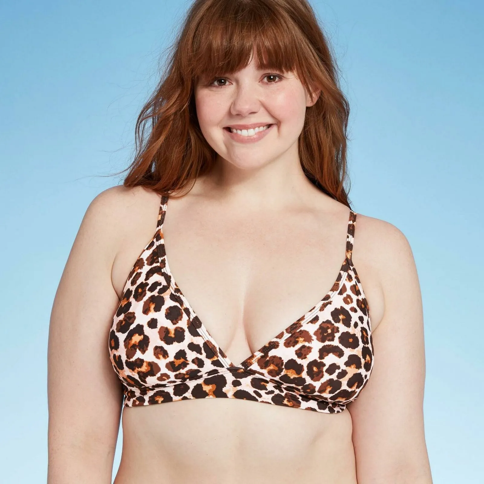 Kona Sol Women's Animal Print Bikini Swim Top