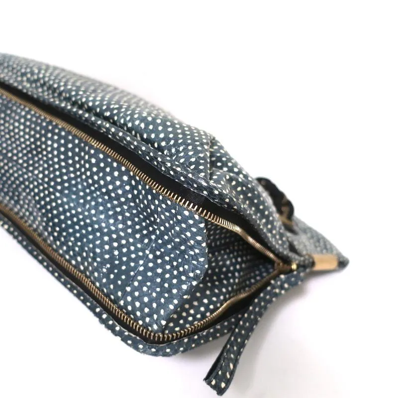 Lanvin Amalia Shoulder Bag Blue Snakeskin Chain Strap Medium Crossbody