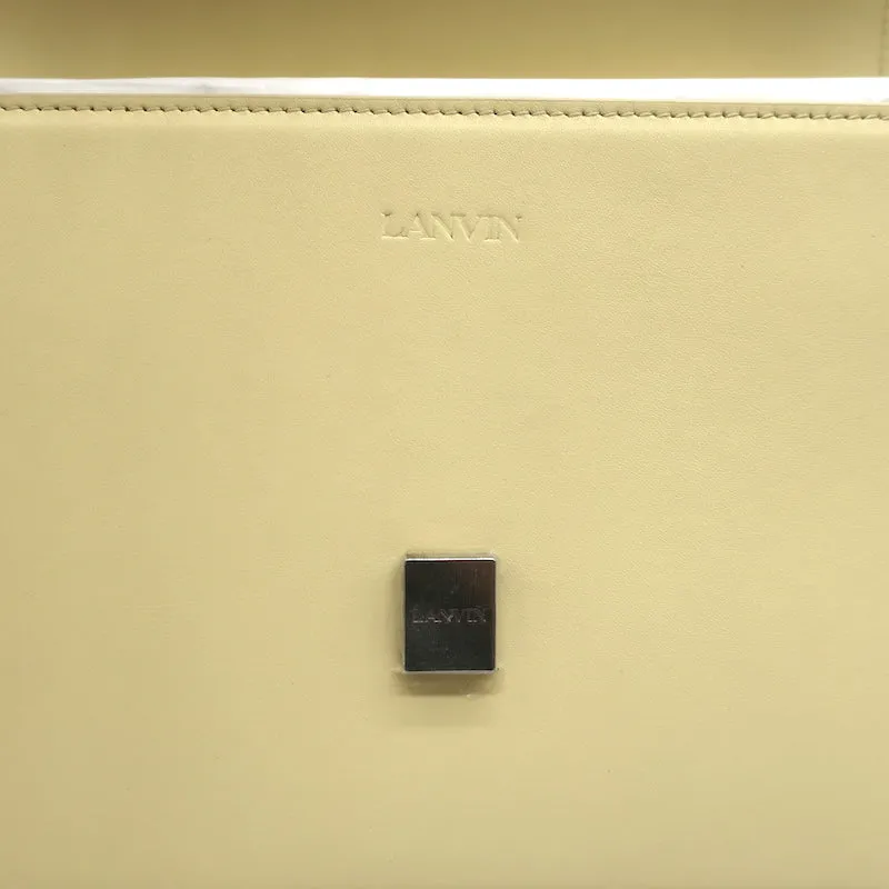 Lanvin Concerto Small Shoulder Bag Pale Yellow Leather NEW