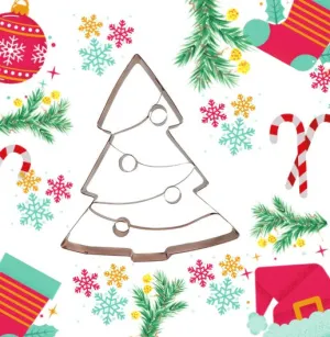 Large Christmas Tree Cookie Cutter with Embossed Detail
