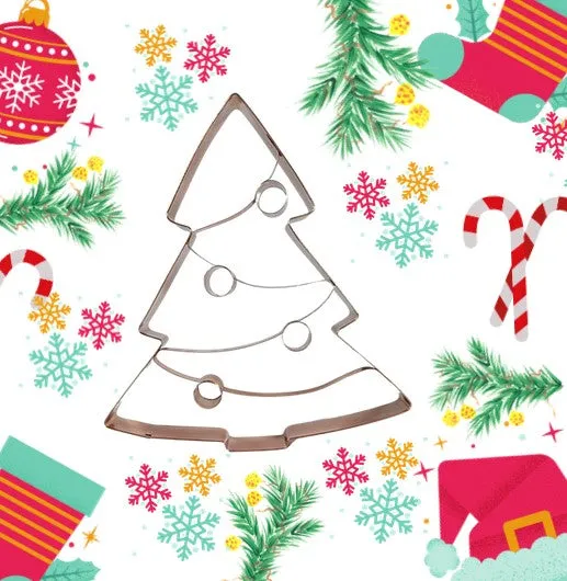 Large Christmas Tree Cookie Cutter with Embossed Detail