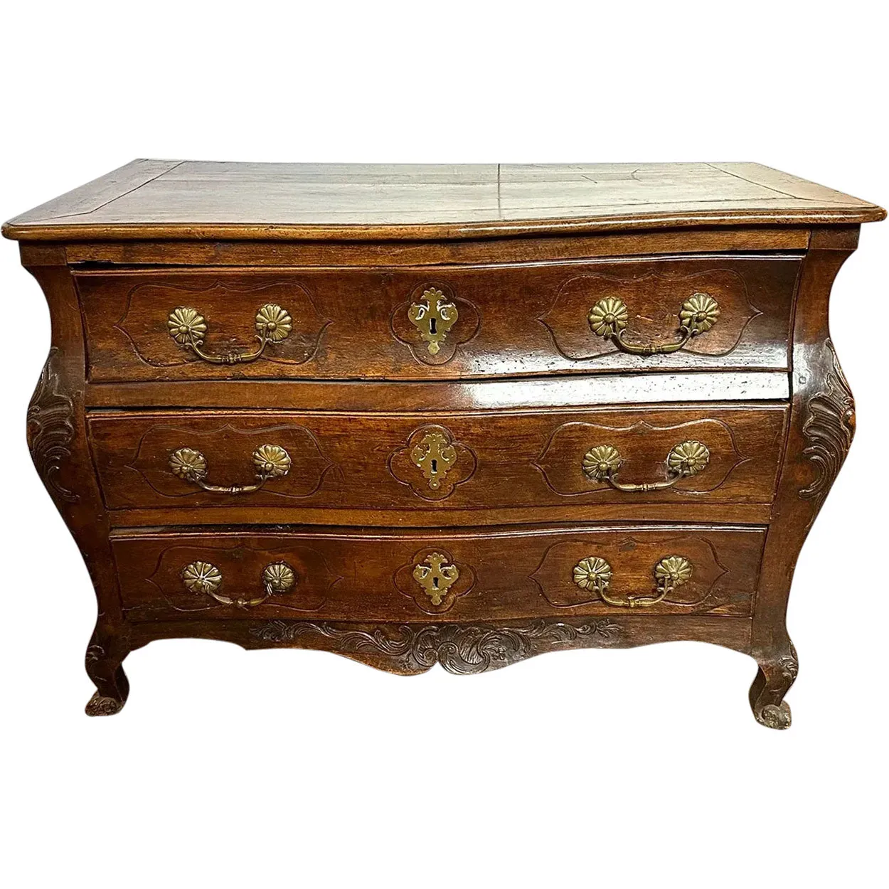 Large French Louis XV Walnut Commode Bordelaise