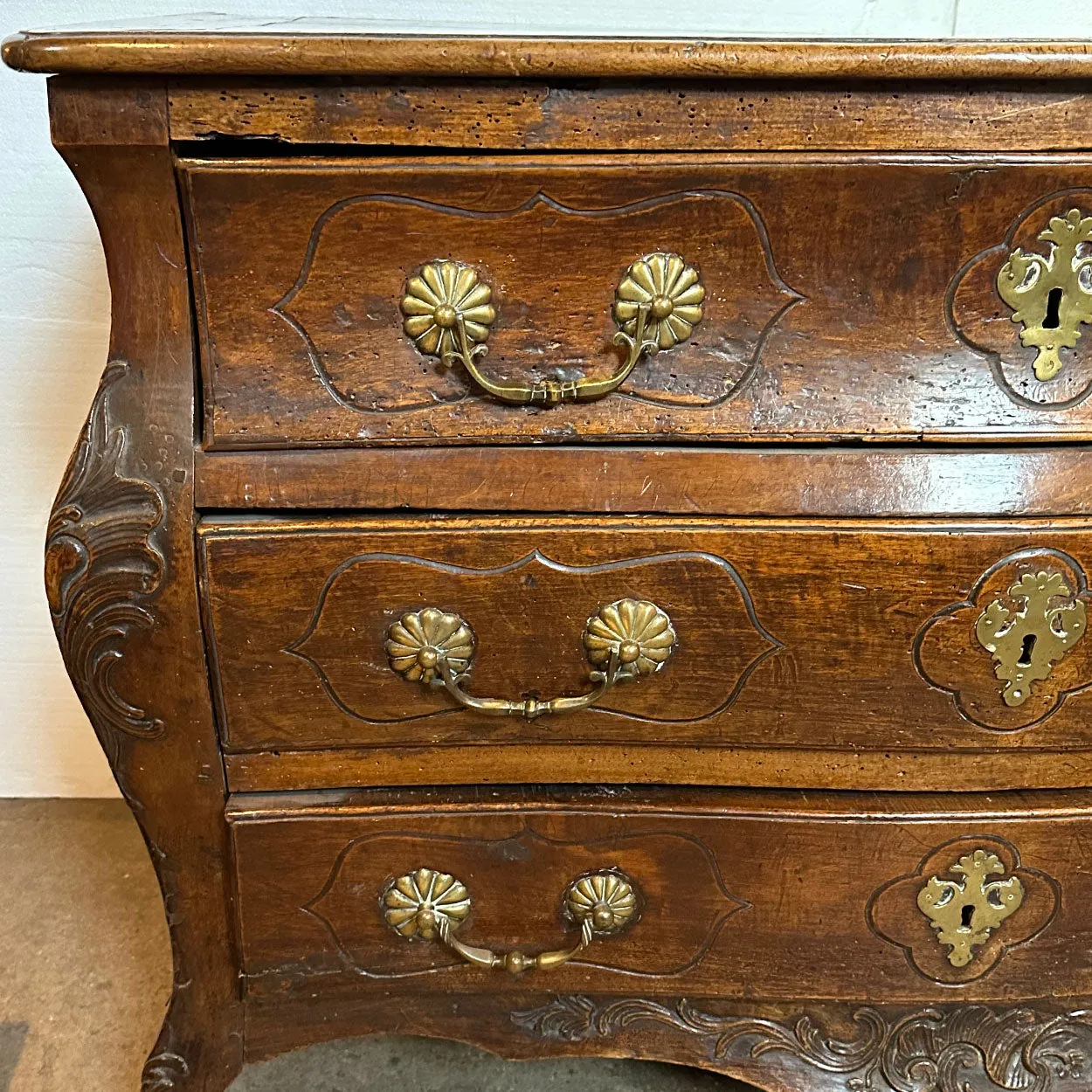 Large French Louis XV Walnut Commode Bordelaise