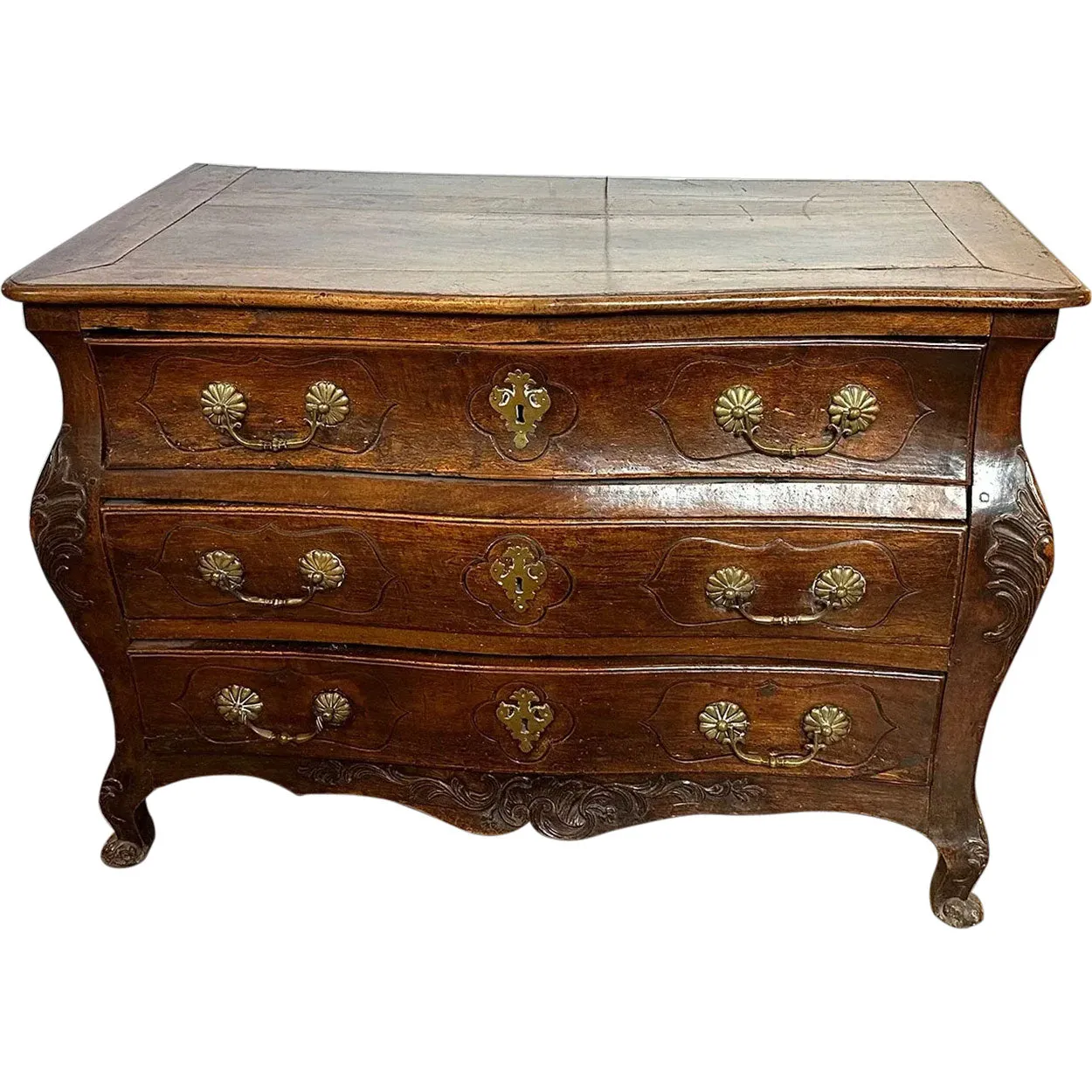 Large French Louis XV Walnut Commode Bordelaise