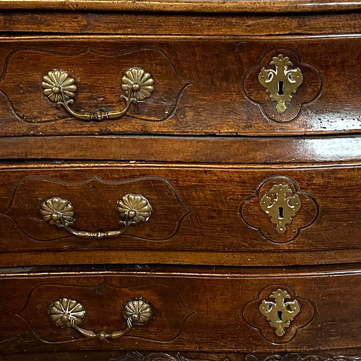 Large French Louis XV Walnut Commode Bordelaise