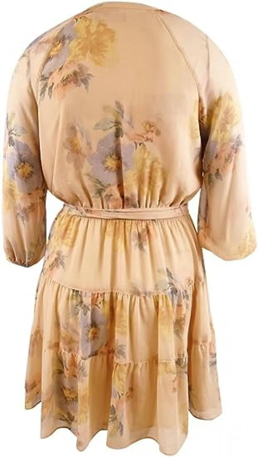 Lauren Ralph Lauren Floral Crinkled Georgette Dress Sage Pink Multicolor 18