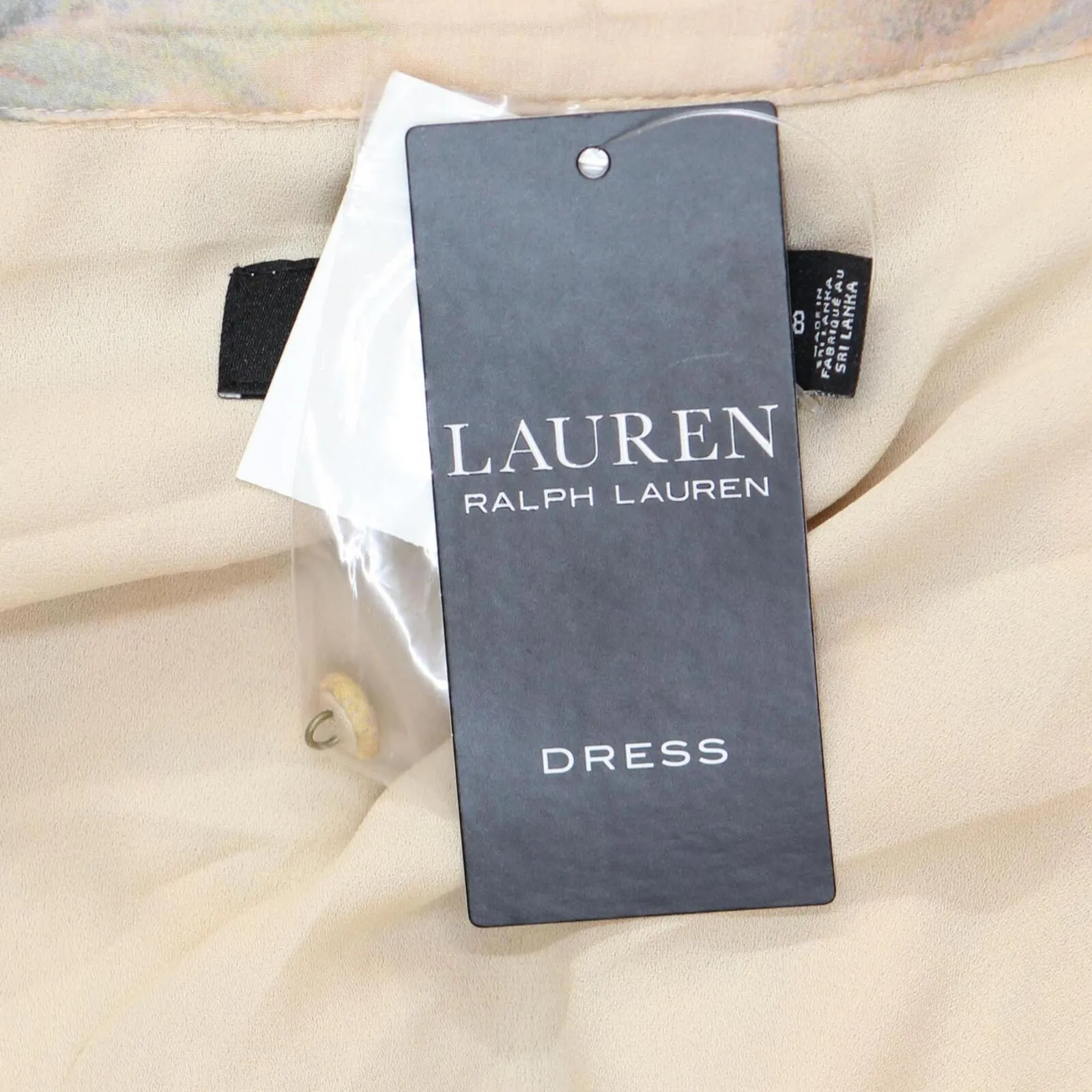 Lauren Ralph Lauren Floral Crinkled Georgette Dress Sage Pink Multicolor 18