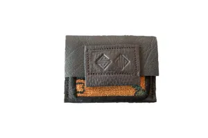 Leather and Rug Fragment Coin Purse