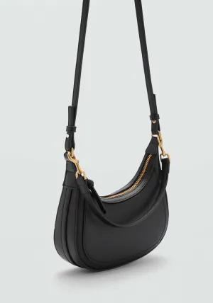 Leather-effect crossbody bag - Black
