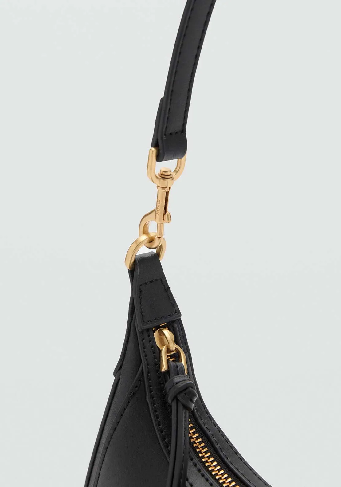 Leather-effect crossbody bag - Black
