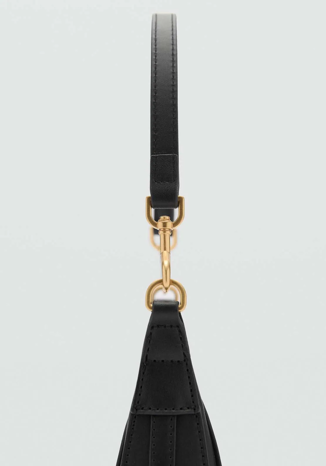 Leather-effect crossbody bag - Black