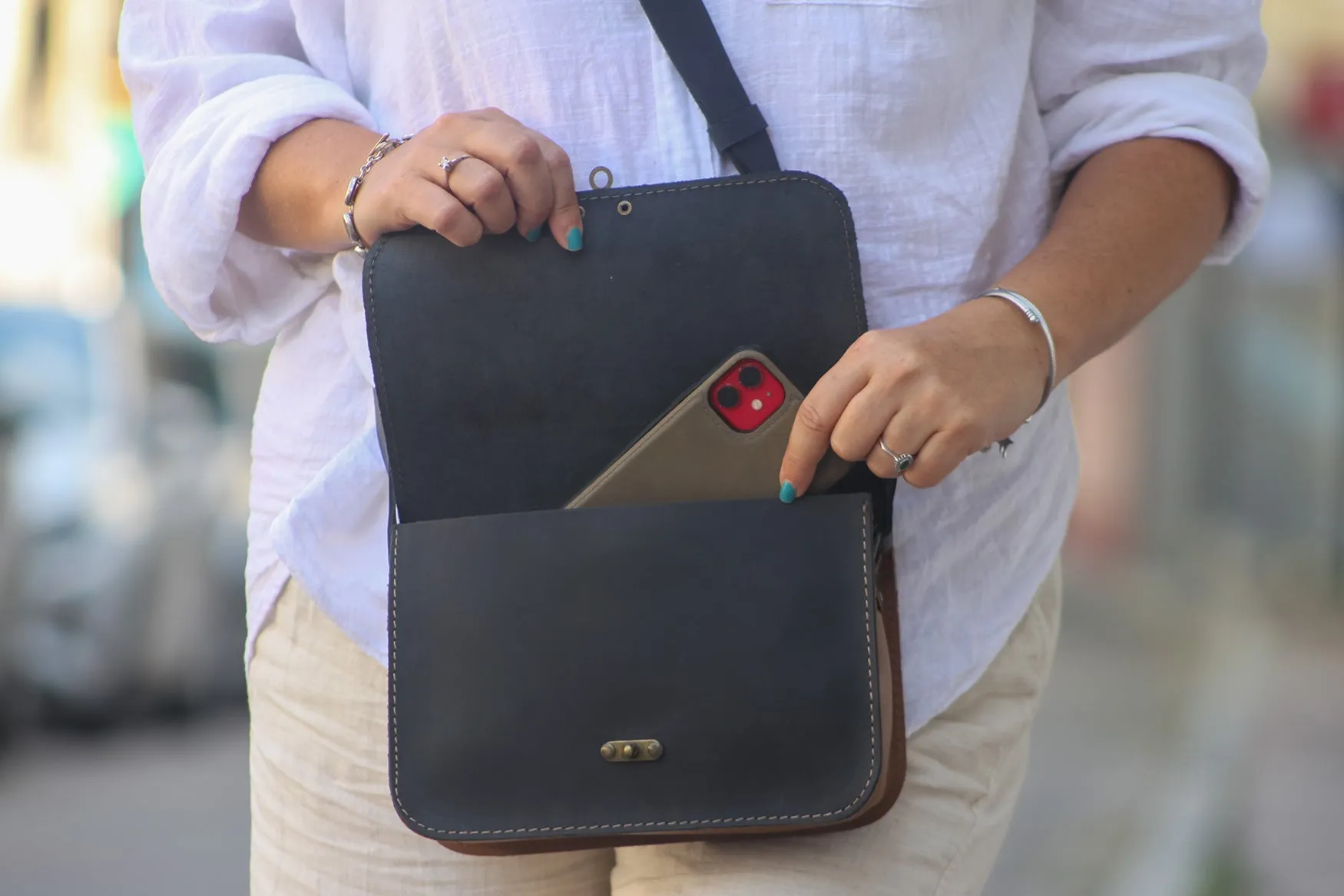 Leather Purse For Women Spotted Cat Small Crossbody Bag
