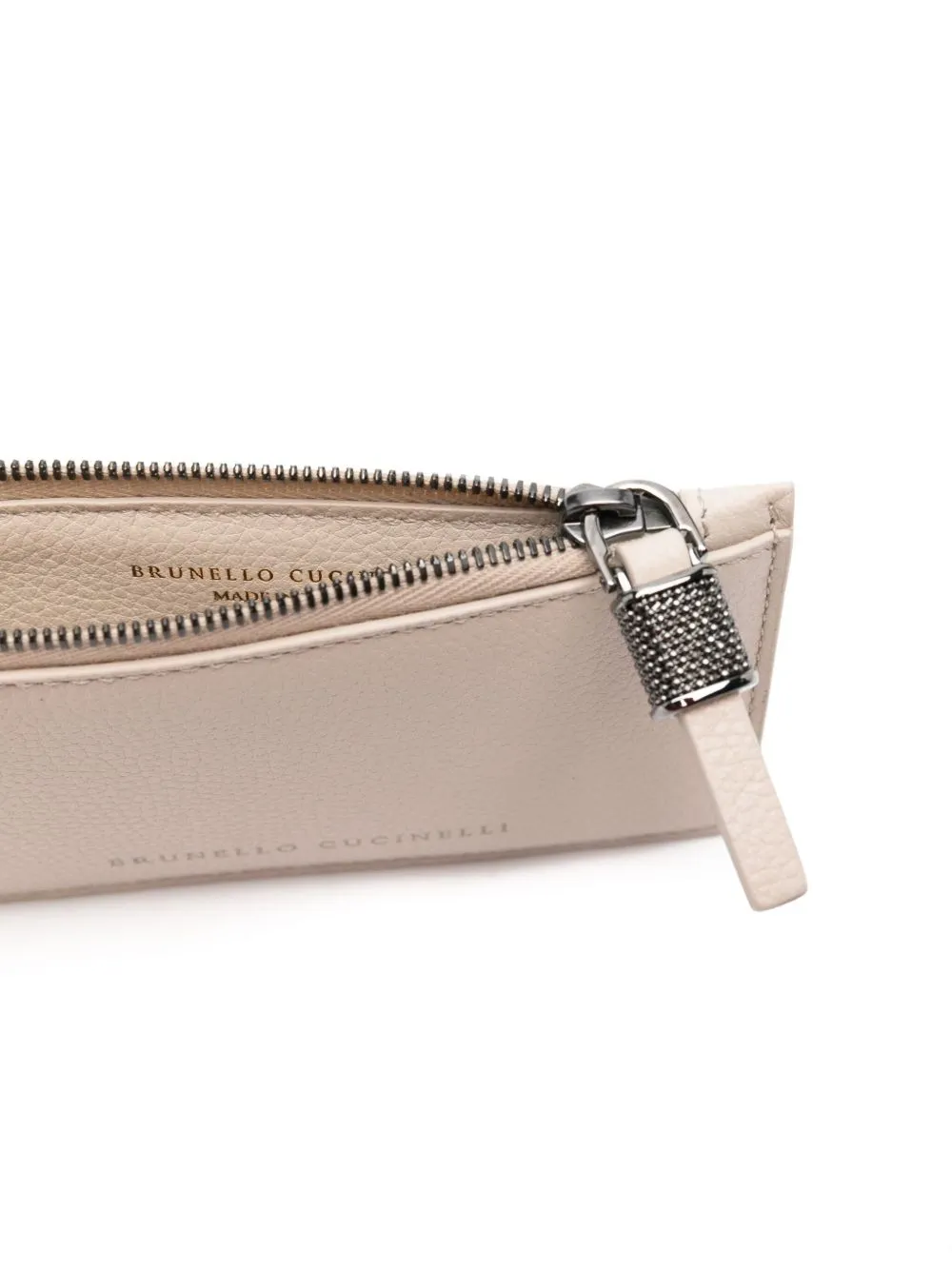 Leather zipped pouch