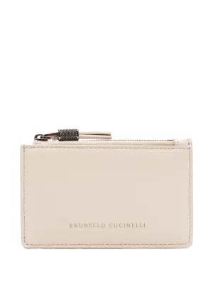 Leather zipped pouch