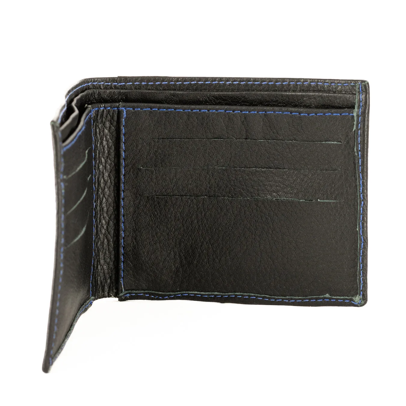 Leefa : Mens Leather Wallet in Black Delta