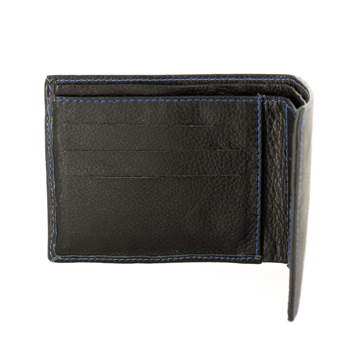 Leefa : Mens Leather Wallet in Black Delta