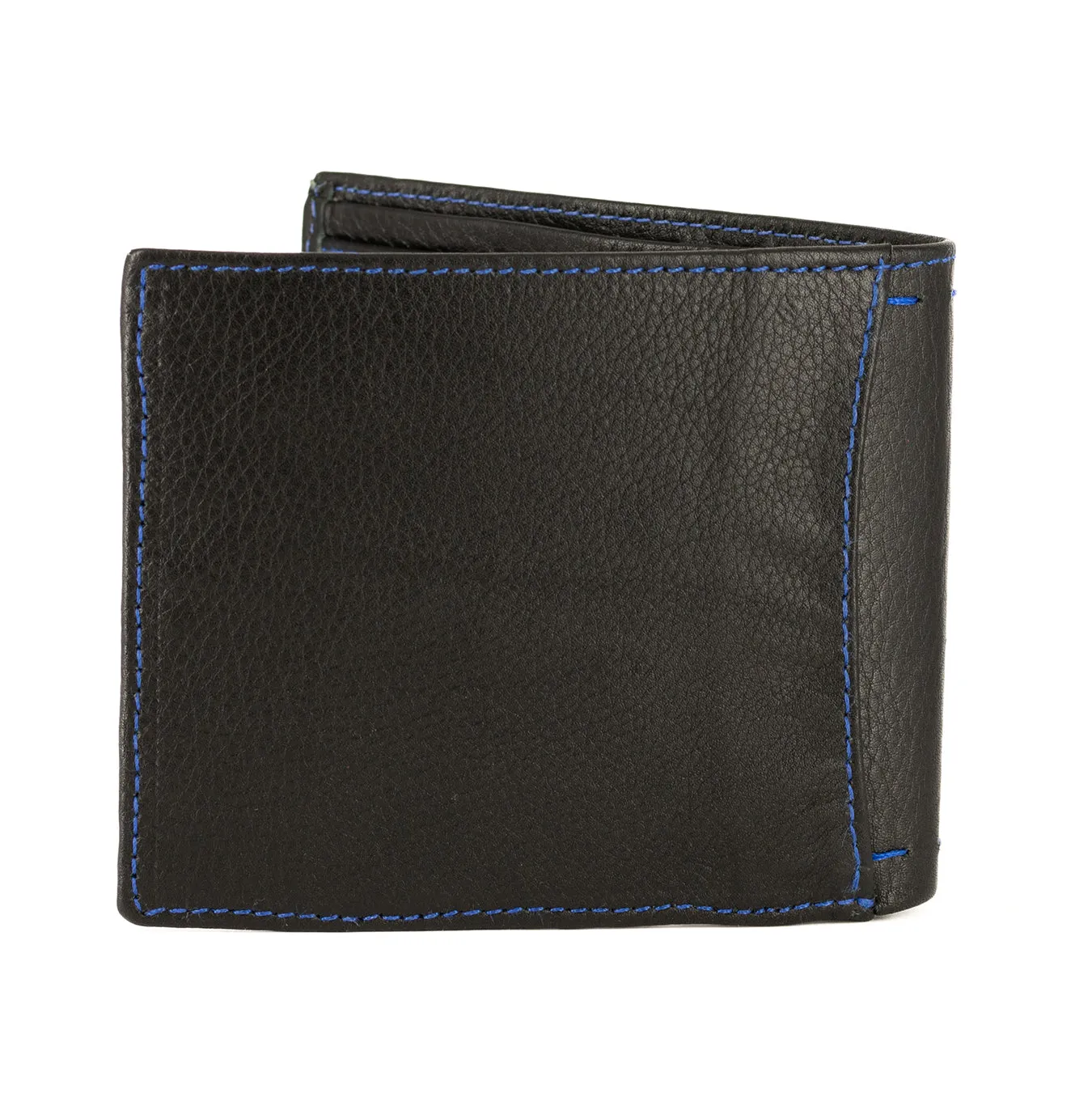 Leefa : Mens Leather Wallet in Black Delta