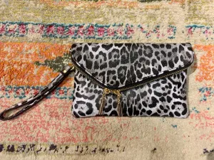 Leopard Wristlet with Crossbody Strap