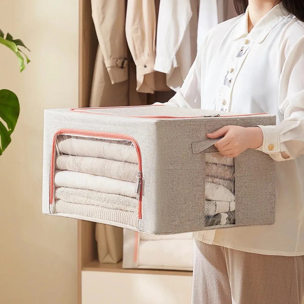 Lifease Foldable Fabric Storage Box - Beige, 55L