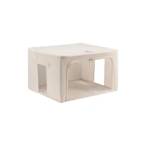 Lifease Foldable Fabric Storage Box - Beige, 55L