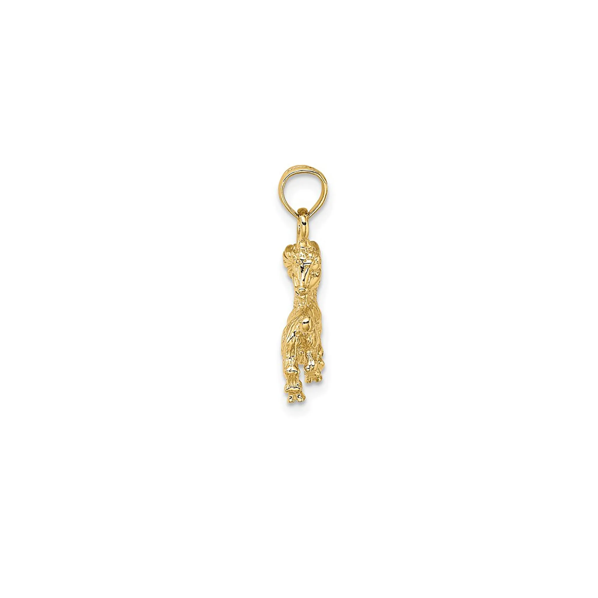 Lightweight 3-D Capricorn Zodiac Pendant (14K)