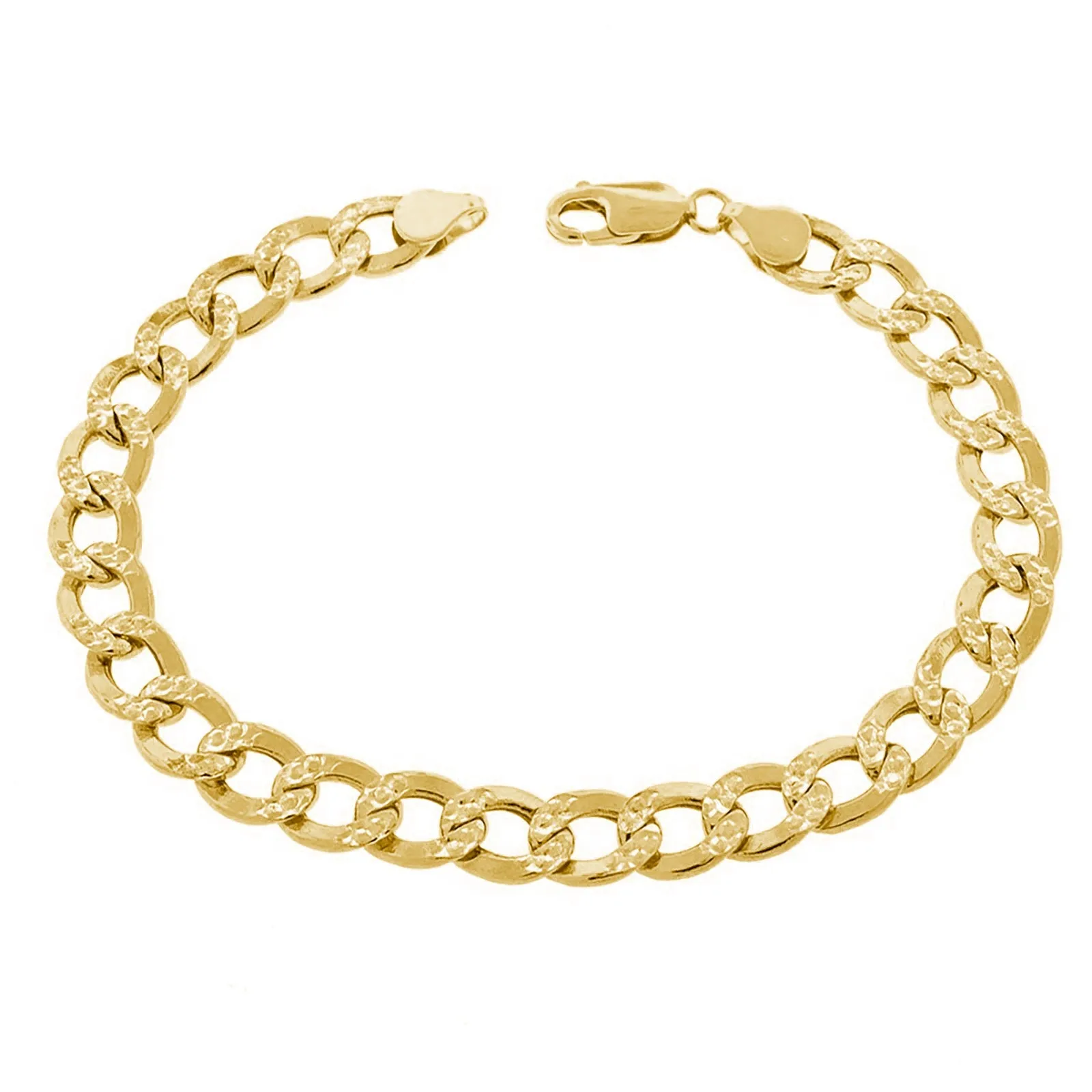 Lightweight Diamond-Cut Italian Cuban Bracelet (14K)
