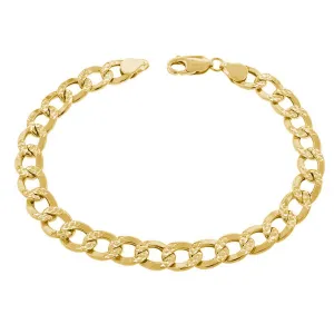 Lightweight Diamond-Cut Italian Cuban Bracelet (14K)