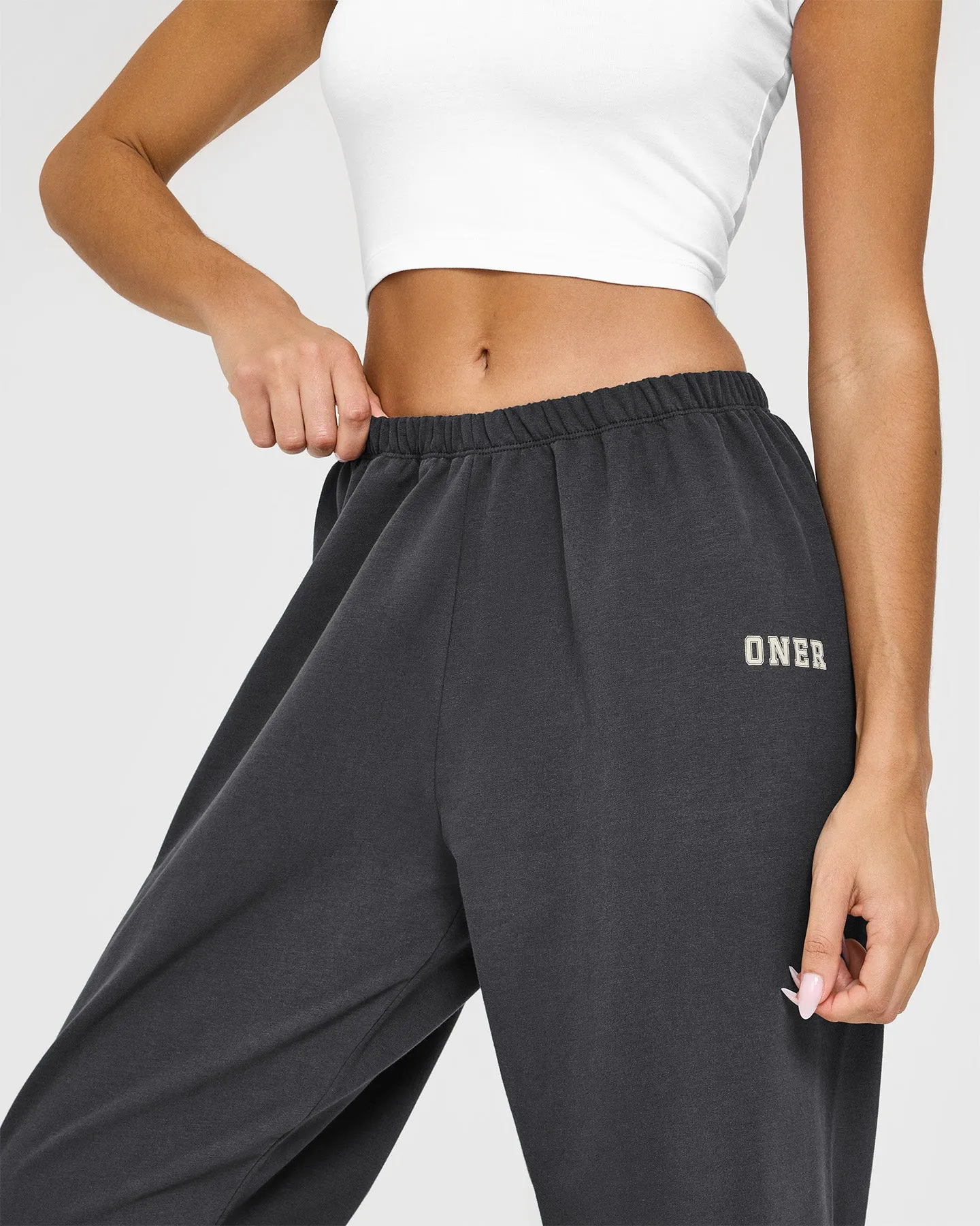 Lightweight Jogger with Printed Logo | Coal