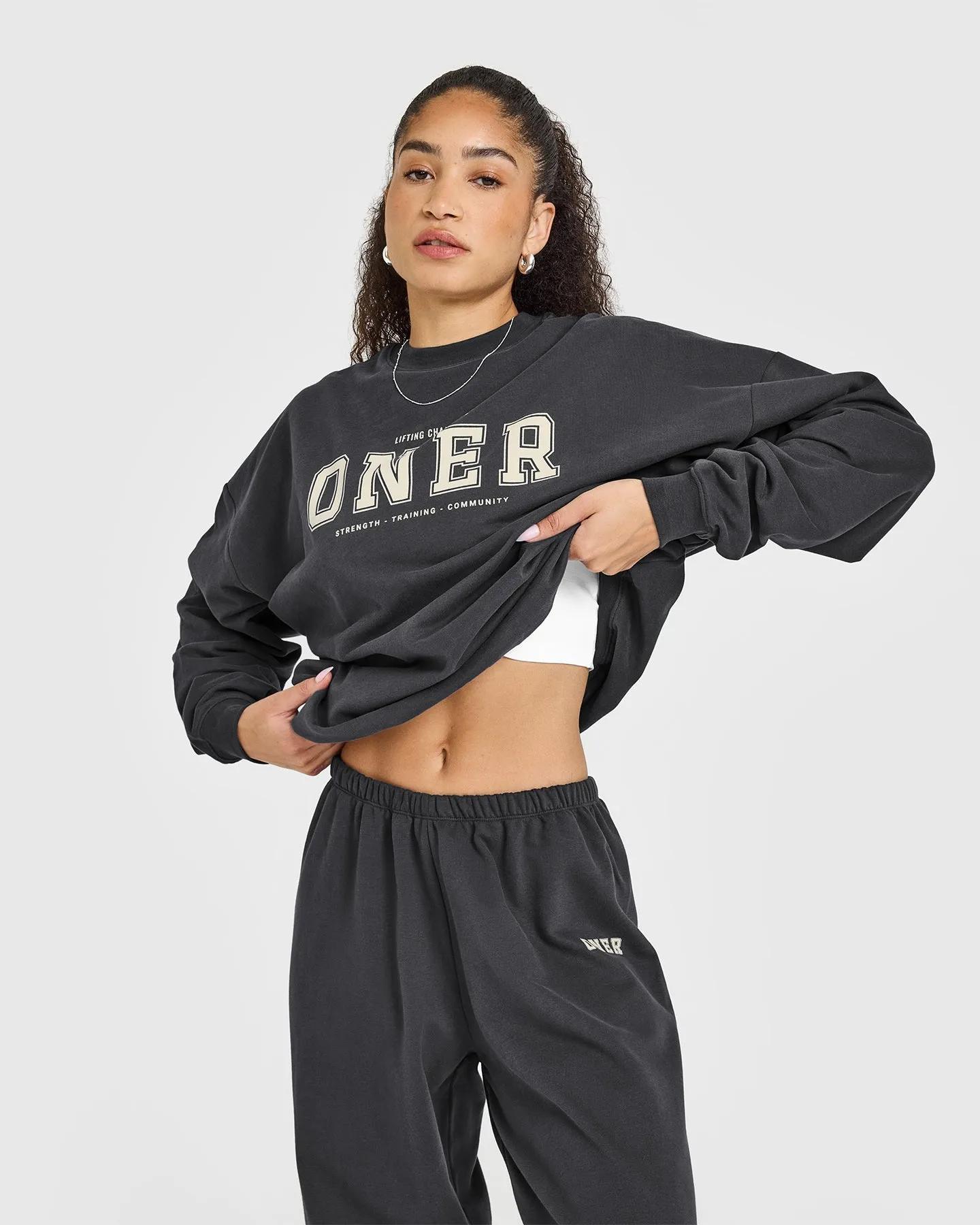 Lightweight Jogger with Printed Logo | Coal