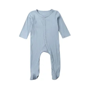 Lightweight ribbed baby grow - Baby Blue