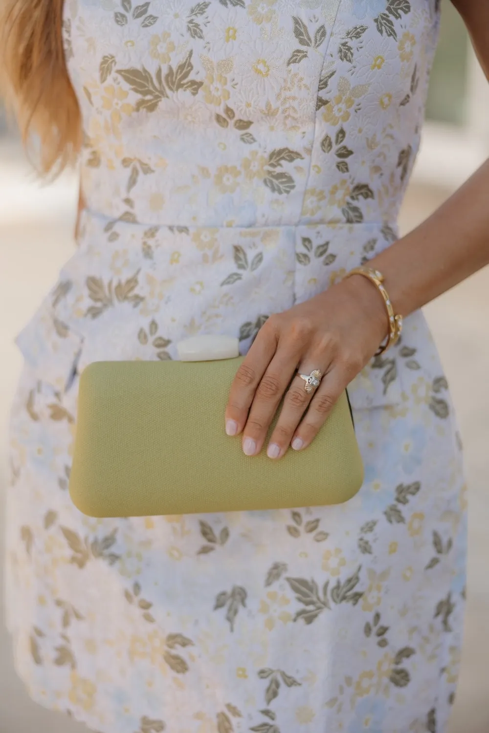 Lime Fabric Wristlet