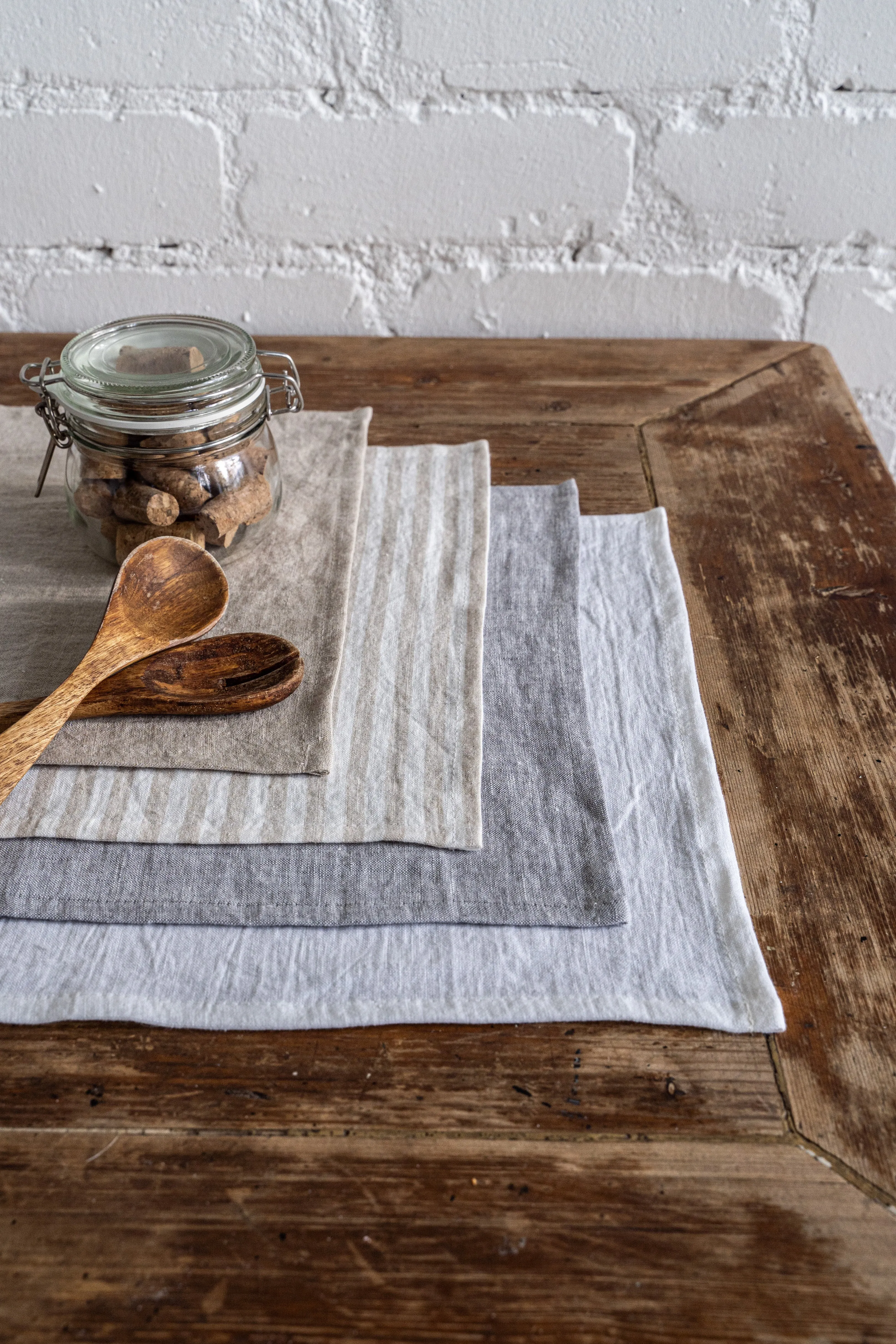 Linen placemats in Striped Natural