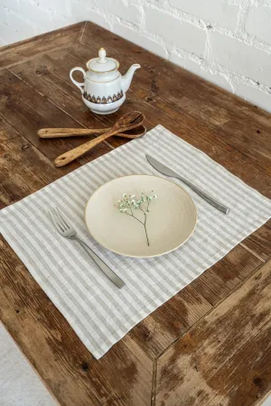 Linen placemats in Striped Natural