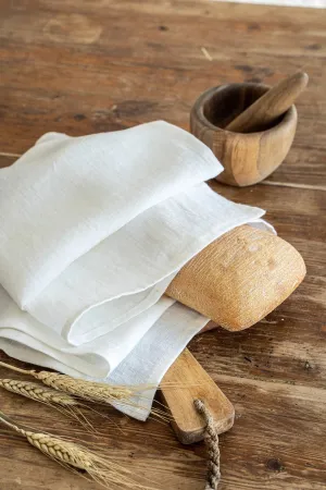 Linen tea towel in Off White