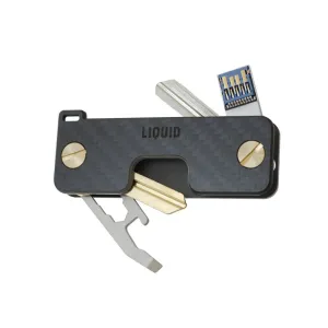 Liquid KeyCaddy Matte Black (Brass Screws) Key Organizer - Carbon Fibre