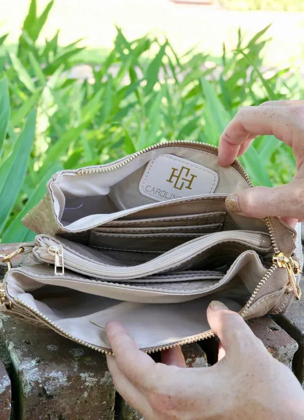 LIZ CUSTOM CROSSBODY BAG-TAUPE PATENT