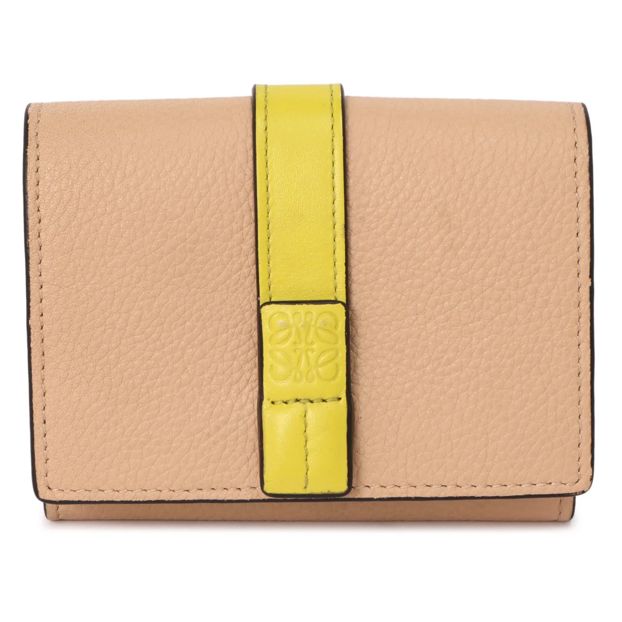 Loewe Nude-Citronelle Soft Grained Calfskin Trifold Wallet