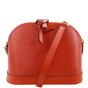 LOUIS VUITTON Alma Mini Epi Leather Crossbody Bag Red