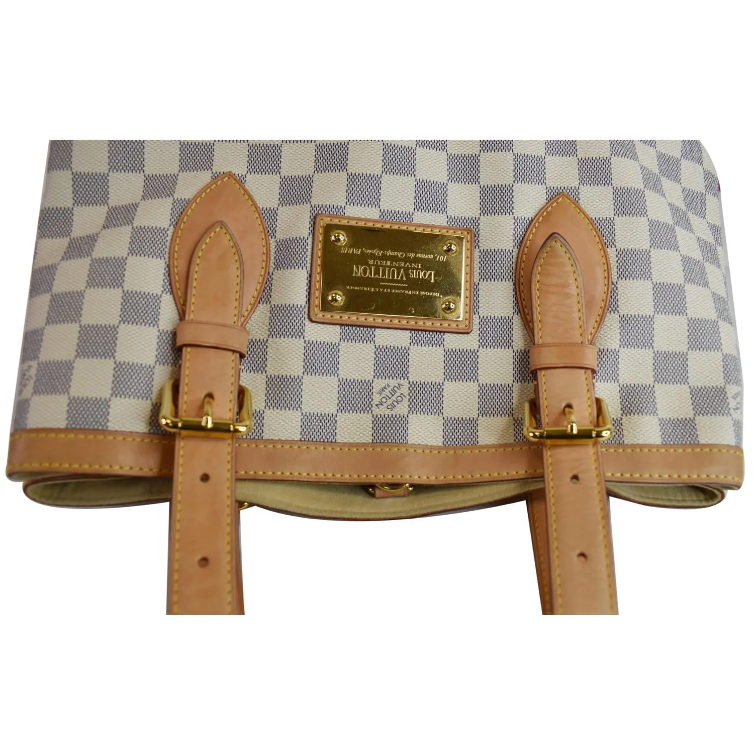 LOUIS VUITTON Damier Azur Hampstead MM Shoulder Bag White