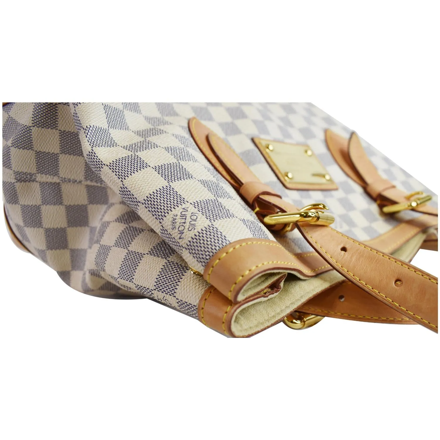LOUIS VUITTON Damier Azur Hampstead MM Shoulder Bag White