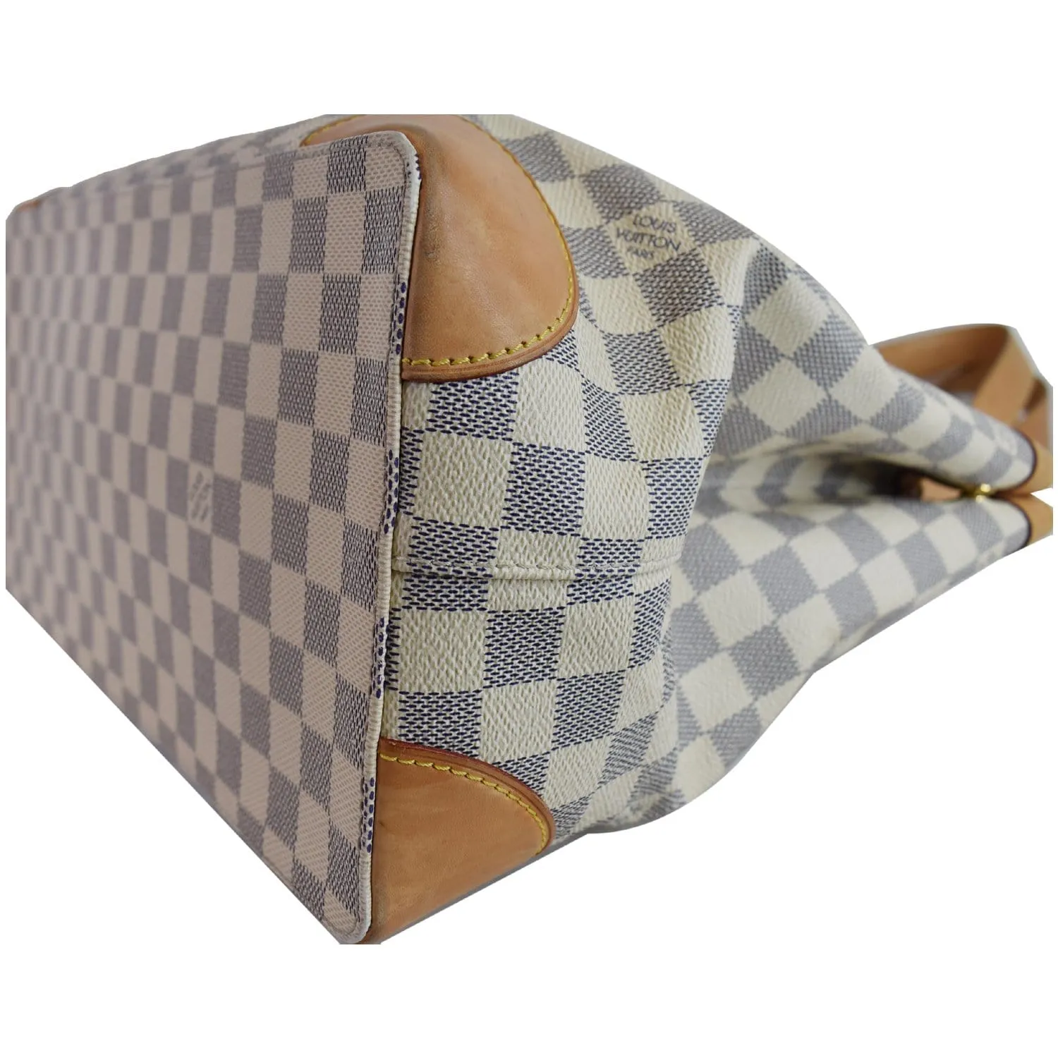 LOUIS VUITTON Damier Azur Hampstead MM Shoulder Bag White